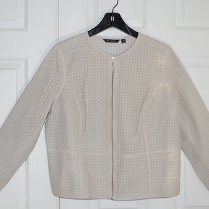 H by Halston Cropped Perforated Leather Jacket